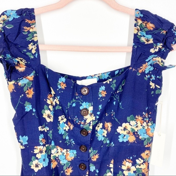 Capulet Navy Mae Floral Button Down Dress NWT L - Picture 3 of 8